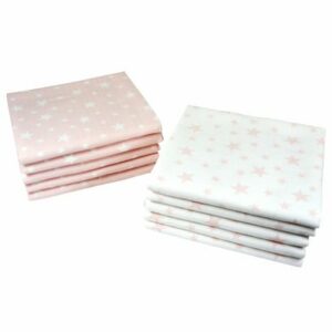 M.M.C. Mullwindel 10 PACK Sterne 80x70 cm Mulltücher 5 Rosa