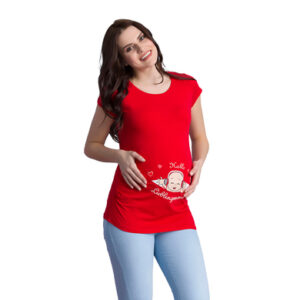 M.M.C. Umstandsshirt Hallo Lieblingsmensch mit Motiv Rot