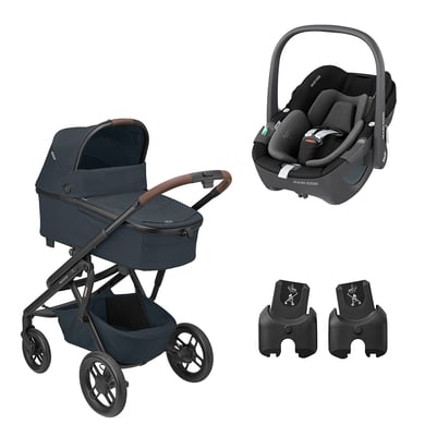 MAXI COSI Kombikinderwagen Lila XP 3 in 1 Set Essential Graphite mit Babyschale Pebble 360 Essential Black