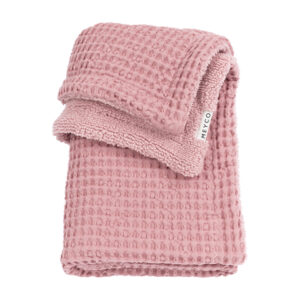 MEYCO Babydecke Waffel Teddy - Old Pink