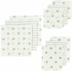 MEYCO Musselin Starterset 9er-Pack Dot Stripe Soft Green