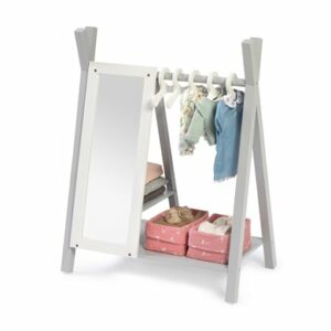 MUSTERKIND® Puppen-Garderobe Viola grau/weiß