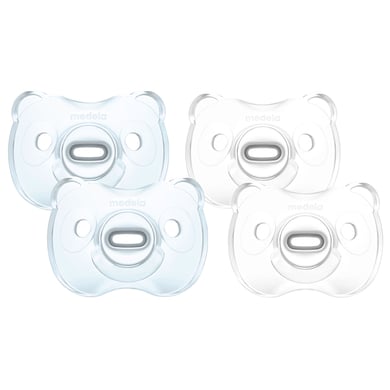 Medela Baby Schnuller Soft Silicone 0-6 Monate DUO in hellblau und transparent