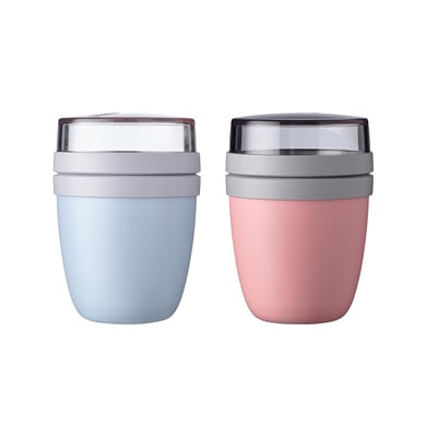 Mepal Lunchpot Mini Ellipse 300 + 120 ml 2er Set rosa-blau