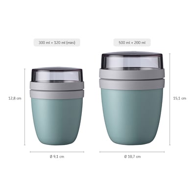 Mepal Lunchpot Mini Ellipse 300 + 120 ml 2er Set weiß-dunkelblau