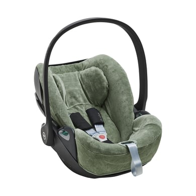 Meyco Schonbezug Basic Jersey Stone Green für Kindersitz Gr 1+ mit Kopfstütze