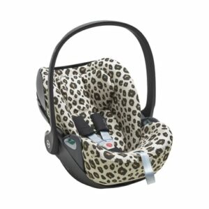 Meyco Schonbezug Leopard Sand Melange für Kindersitz Gr 1+ mit Kopfstütze