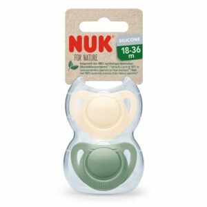 NUK Schnuller For Nature Silikon 18-36 Monate grün / creme 2er-Pack