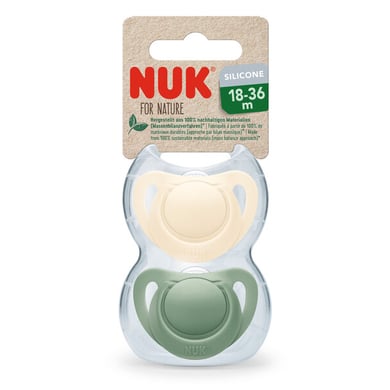 NUK Schnuller For Nature Silikon 18-36 Monate grün / creme 2er-Pack