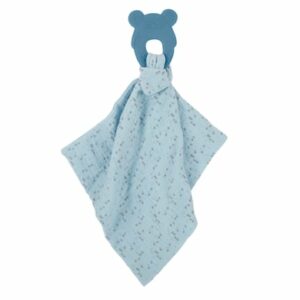 Nattou Beißring + Kuscheltuch blau