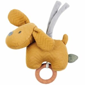 Nattou Charlie Mini-Spieluhr Hund Jacquard Karamell