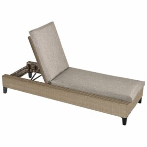 Outsunny Gartenliege mit Kissen beige