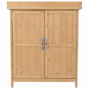 Outsunny Geräteschrank mit 2 Fächer natur