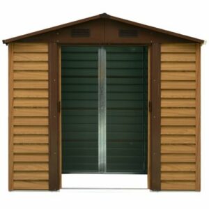 Outsunny Geräteschuppen in Holzmaserungsimitat braun