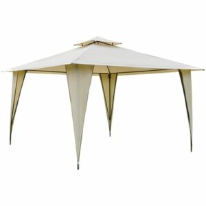 Outsunny Pavillon mit Doppeldach beige