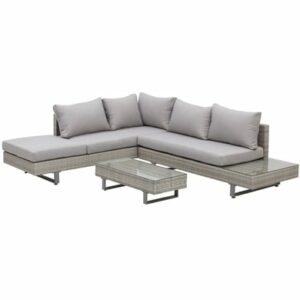 Outsunny Rattansofa Set mit Tisch grau