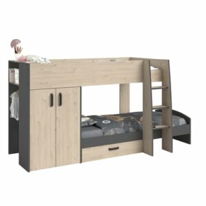 Parisot Etagenbett Stim 2 - mit Kleiderschrank und Schubkasten Beige