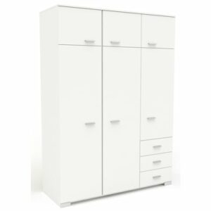 Parisot Kleiderschrank 6-türig Galaxy 2 Weiß Weiß