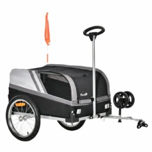 PawHut Hundeanhänger 2 in 1 Trolley schwarz