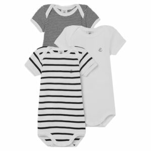 Petit Bateau Bodies 3er Pack weiß/ gestreift