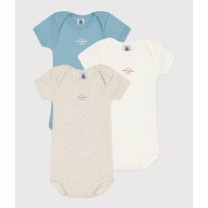 Petit Bateau Kurzarmbody 3er Pack Blau