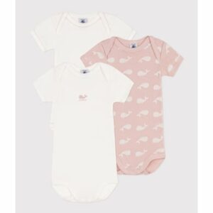 Petit Bateau Kurzarmbody 3er Pack Rosa