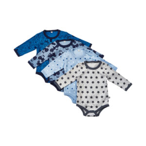 Pippi Langarm Body 4er-Pack blue