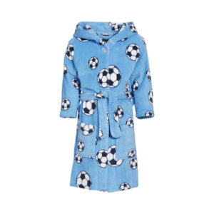 Playshoes Fleece-Bademantel Fußball blau