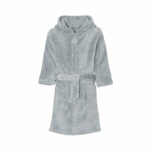 Playshoes Fleece-Bademantel uni grau