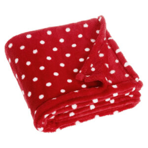 Playshoes Fleece-Decke 75x100cm Punkte rot