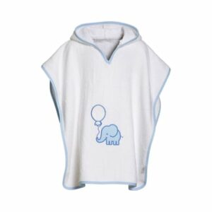 Playshoes Frottee-Poncho Elefant weiß-blau