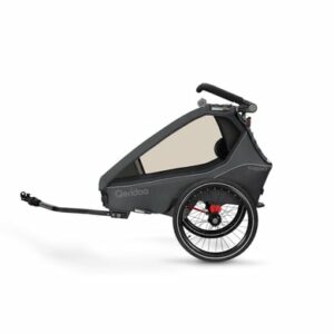 Qeridoo® Kinderfahrradanhänger Kidgoo1 Steel Grey Kollektion 2023