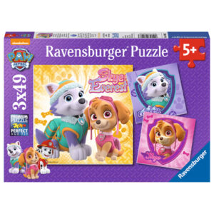 Ravensburger Puzzle 3 x 49 Teile Paw Patrol: Bezaubernde Hundemädchen