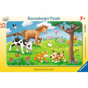 Ravensburger Rahmenpuzzle - Knuffige Tierfreunde 15 Teile