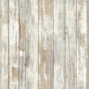 Room Mates PEEL & STICK Wallpaper - Verwittertes Holz Mehrfarbig