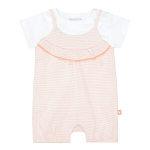 STACCATO Strampler+Shirt soft peach gestreift