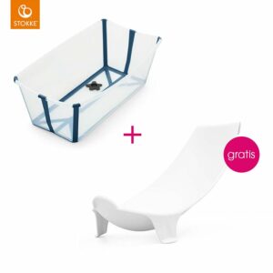 STOKKE® Badewanne Flexi Bath XL™ extra groß blau mit gratis Badewanneneinsatz