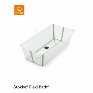 STOKKE® Badewanne Flexi Bath XL™ extra groß transparent grün mit hitzeempfindlichem Stöpsel ab der Geburt