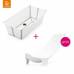 STOKKE® Badewanne Flexi Bath XL™ extra groß weiß mit gratis Badewanneneinsatz