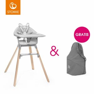 STOKKE® CLIKK™ Hochstuhl Cloud Grey + gratis Chair Travel Bag
