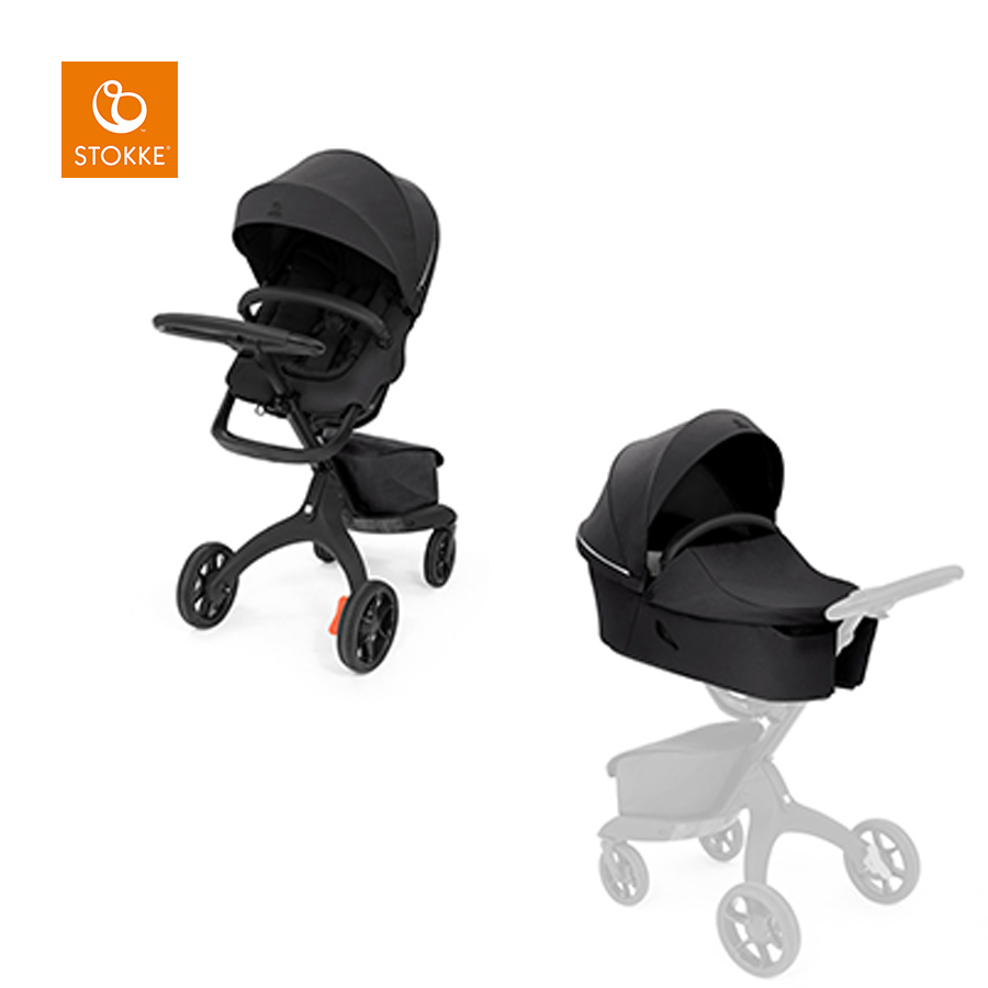 STOKKE® Kombikinderwagen Xplory® X inklusive Tragewanne Rich Black