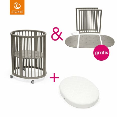 STOKKE® Sleepi™ Mini V3 Hazy Grey inkl. Matratze mit Gratis Kinderbett Umbausatz V3