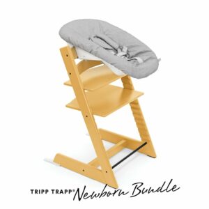 STOKKE® Tripp Trapp® Hochstuhl Buche Sunflower Yellow inkl. Newborn Set™ Grey