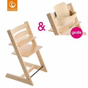 STOKKE® Tripp Trapp® Hochstuhl Buche natur + gratis Baby Set natur