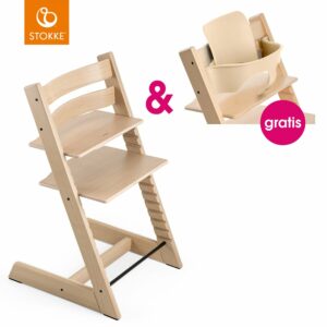 STOKKE® Tripp Trapp® Hochstuhl Oak natur + gratis Baby Set natur