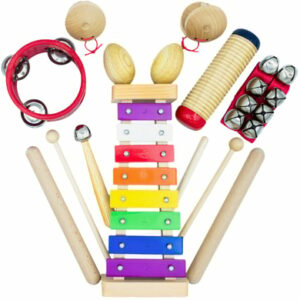 Schmetterline 16-teiliges Holz-Rhythmus-Set - REGENBOGEN