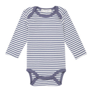 Sense Organics Langarmbody blue-grey stripes