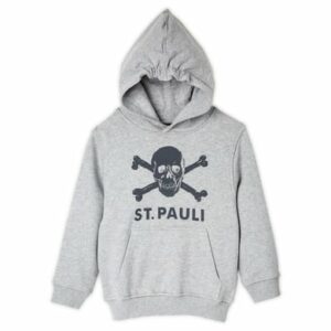 St. Pauli Kinder Kapuzenpullover Totenkopf grau