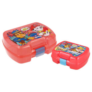 Stor Lunchbox und Snackbox Paw Patrol Comic 2er Set rot