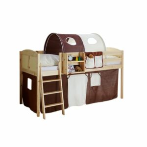 TICAA Hochbett Eric Country Kiefer Natur Classic Braun-Beige